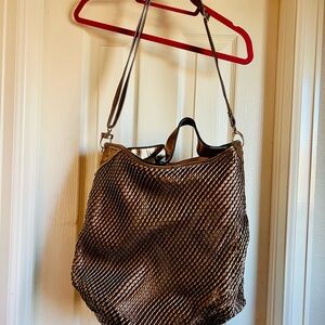 Melie Bianco Textured Gold Shoulder Bag